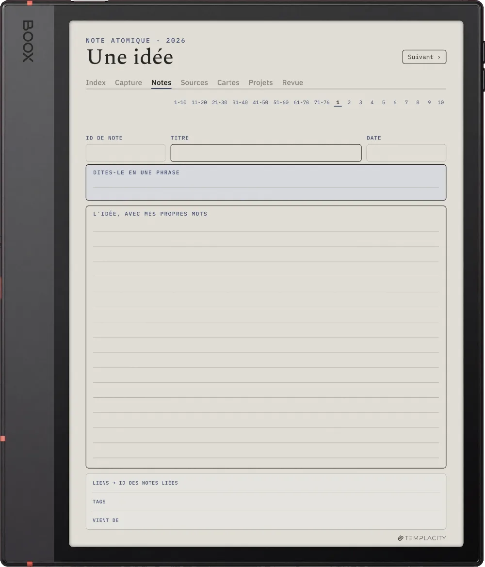 Le Planner La note atomique
