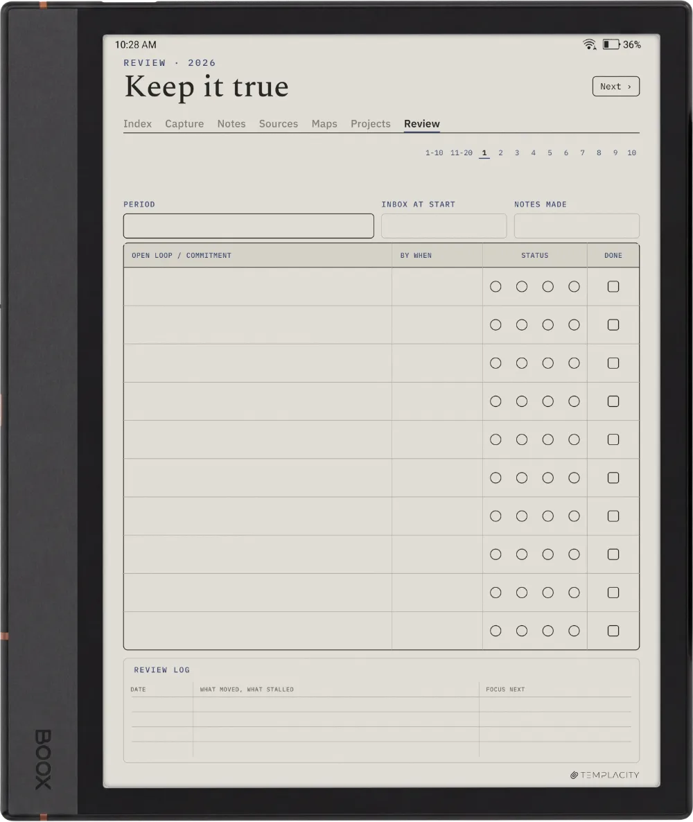 The Planner · Zettelkasten Boox Note Max page 5