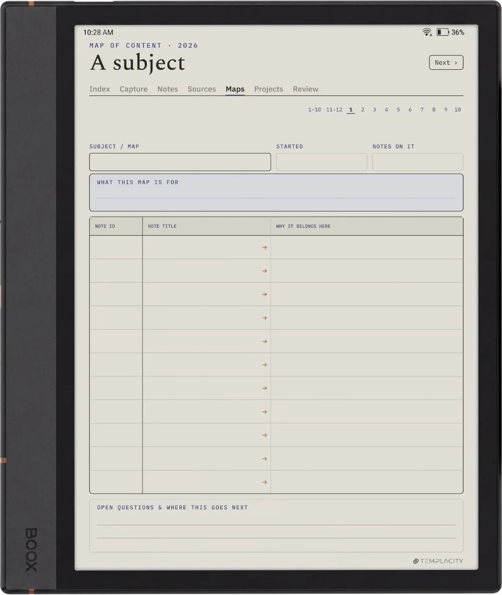 The Planner · Zettelkasten Boox Note Max page 3