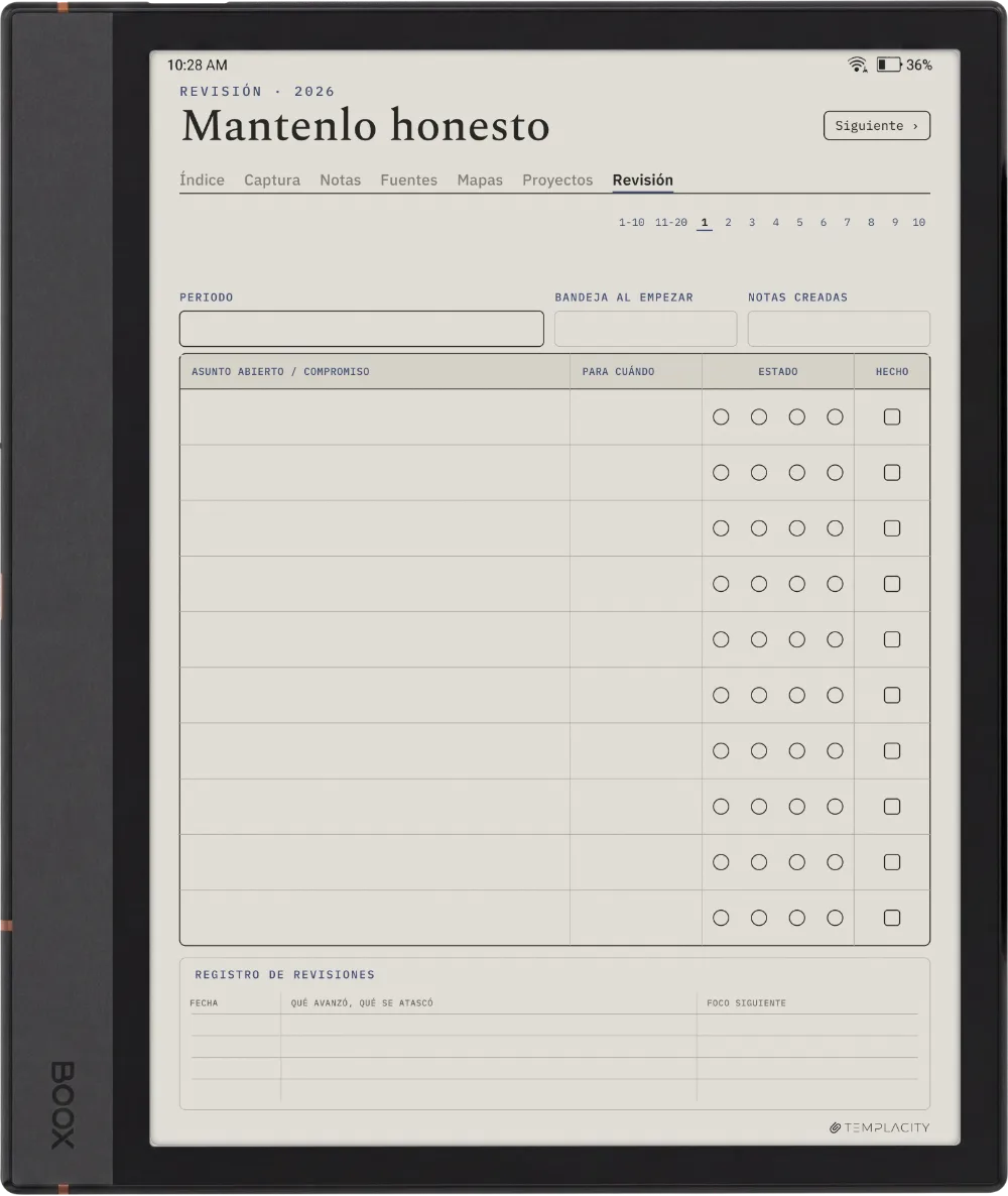 The Planner · Zettelkasten Boox Note Max página 5