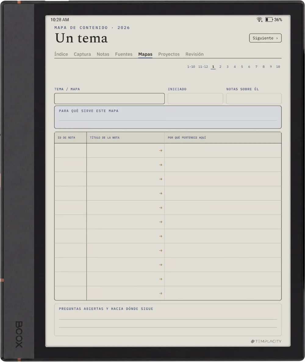 The Planner · Zettelkasten Boox Note Max página 3