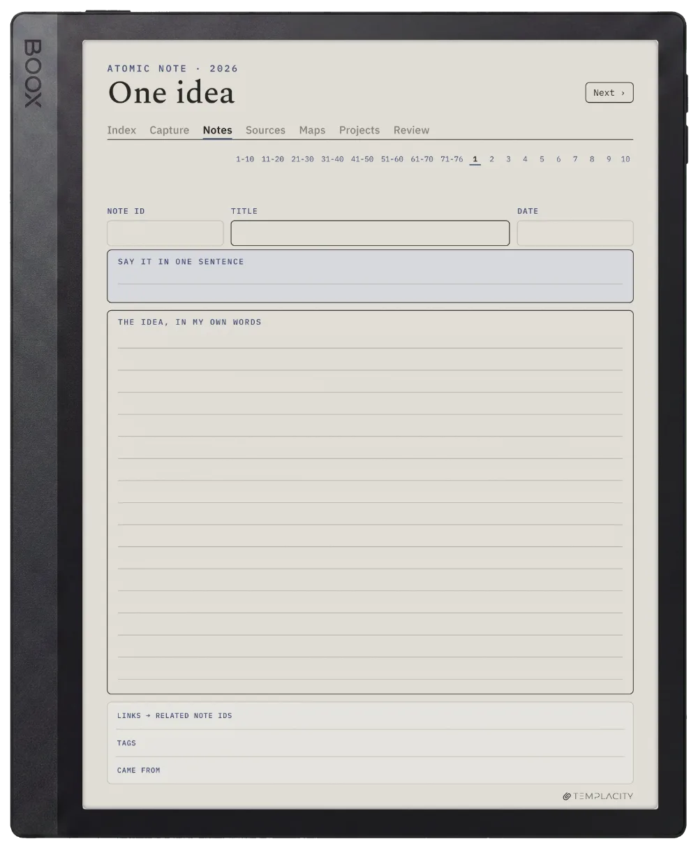 The Planner · Zettelkasten Boox Tab Ultra C Pro page 1