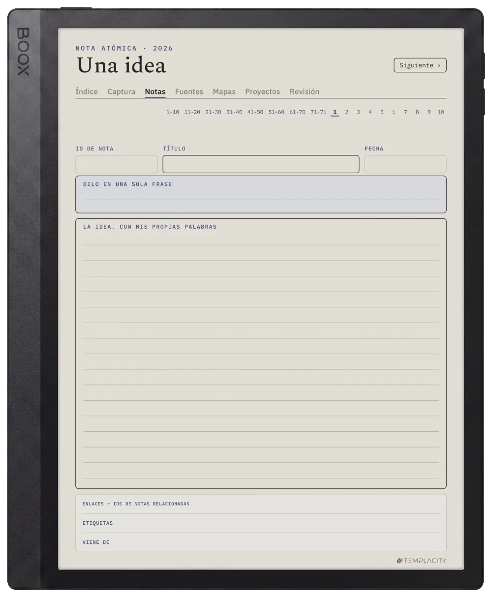 The Planner · Zettelkasten Boox Tab Ultra C Pro página 1