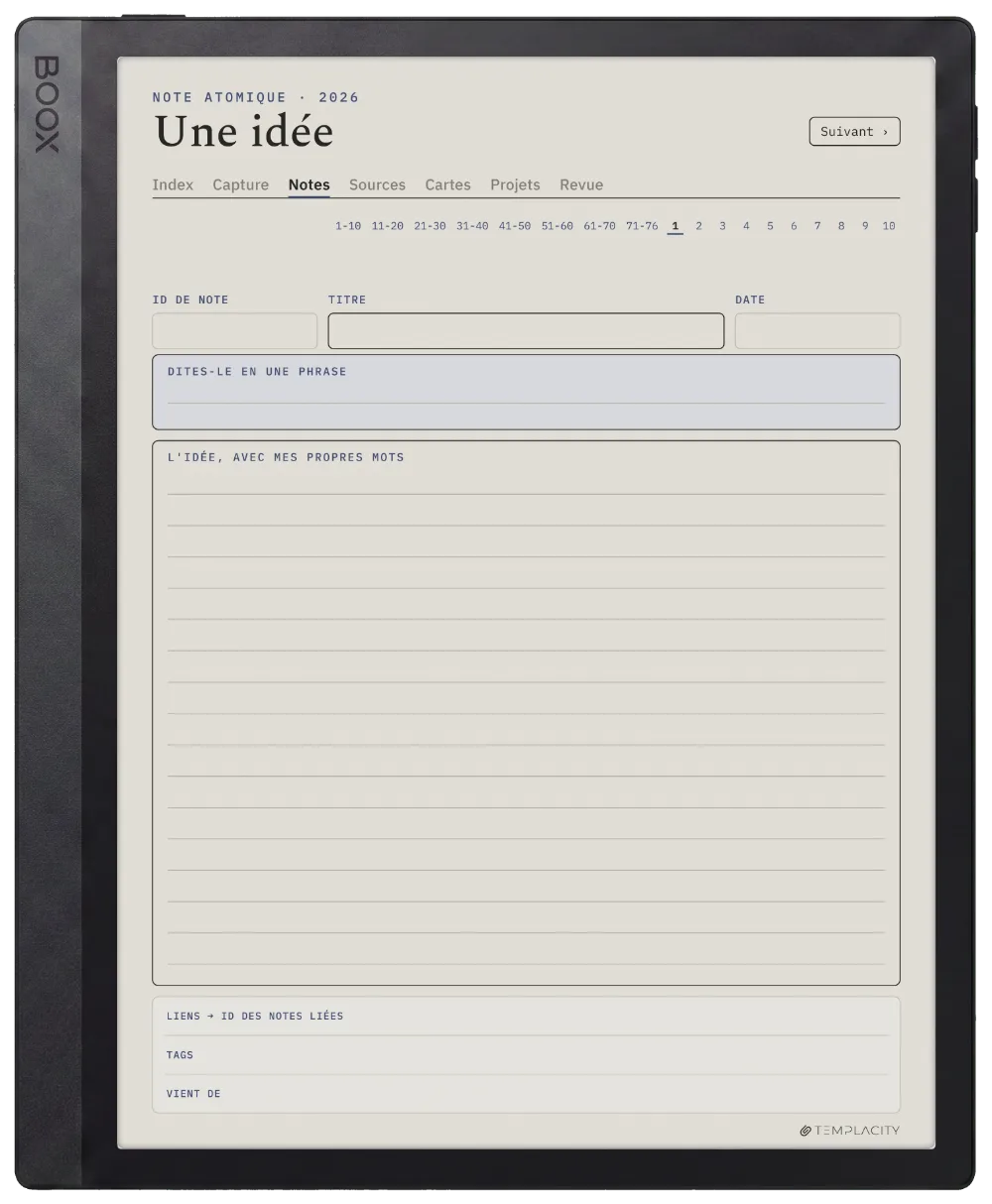 Le Planner La note atomique