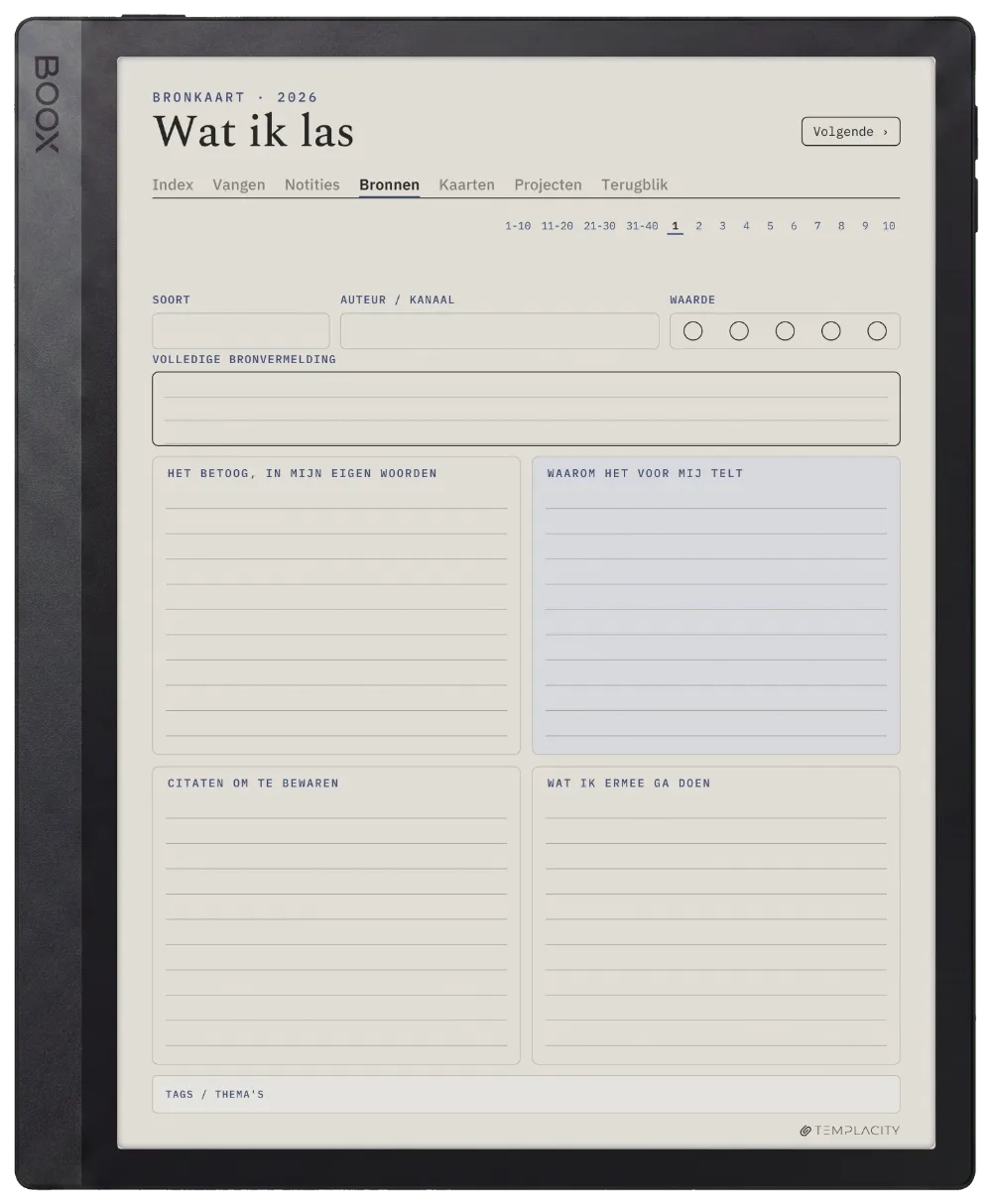 The Planner · Zettelkasten Boox Tab Ultra C Pro pagina 2