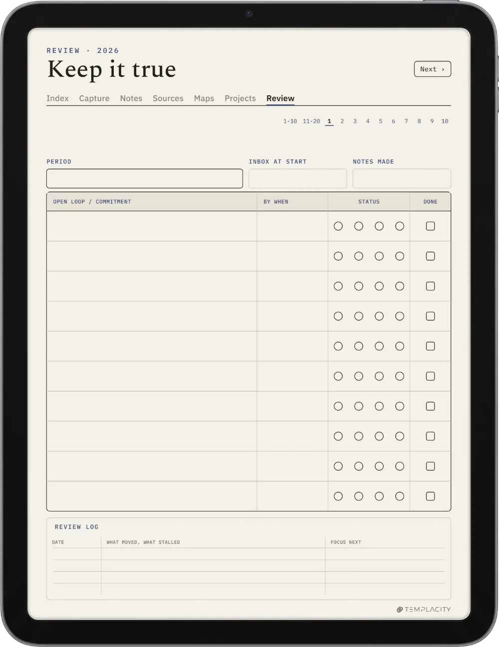 The Planner · Zettelkasten iPad page 5