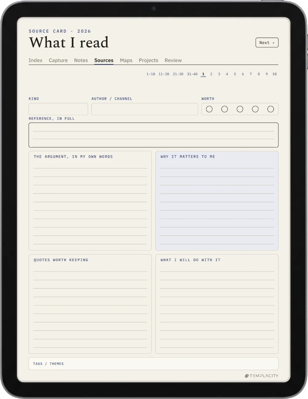 The Planner · Zettelkasten iPad page 2