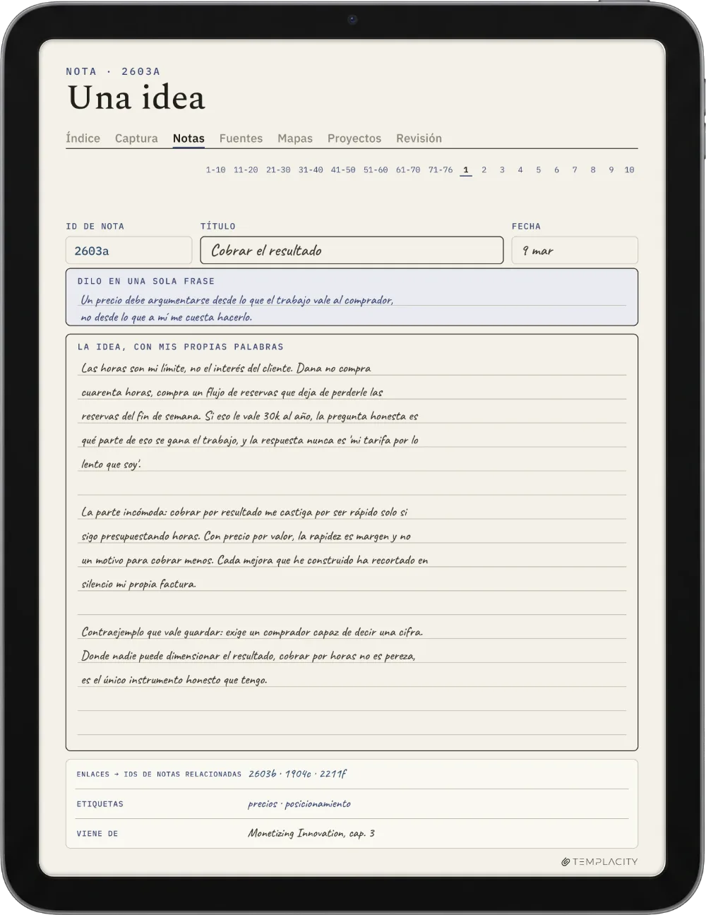 The Planner en el iPad