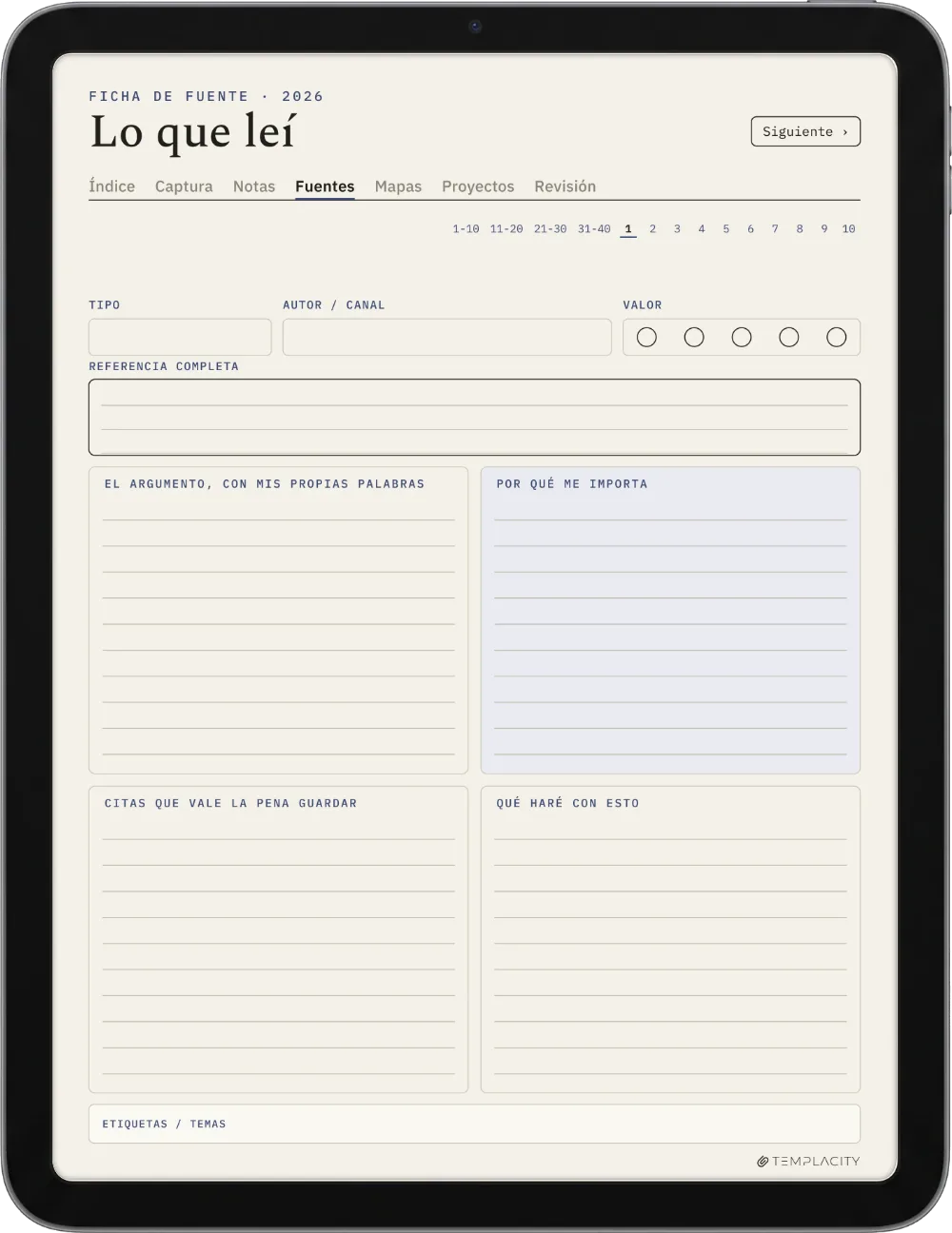 The Planner · Zettelkasten iPad página 2
