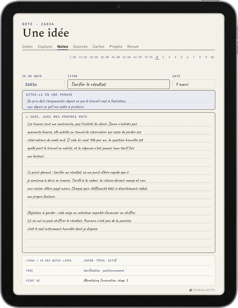 Le Planner sur iPad