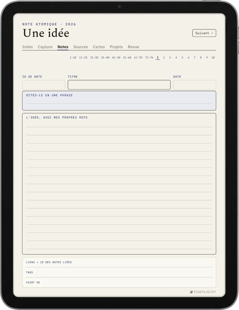Le Planner La note atomique