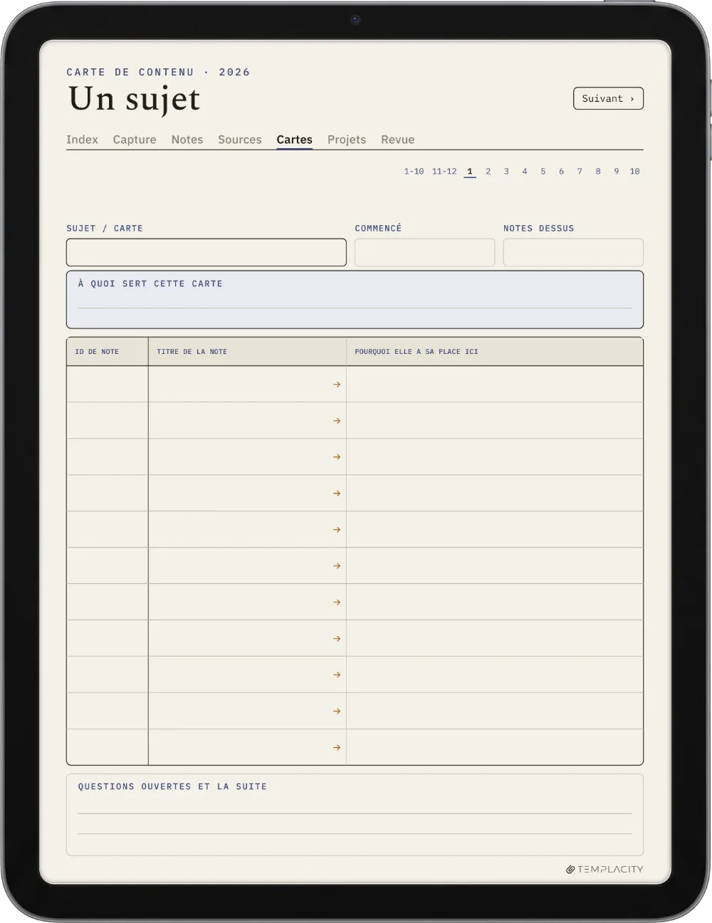 The Planner · Zettelkasten iPad page 3