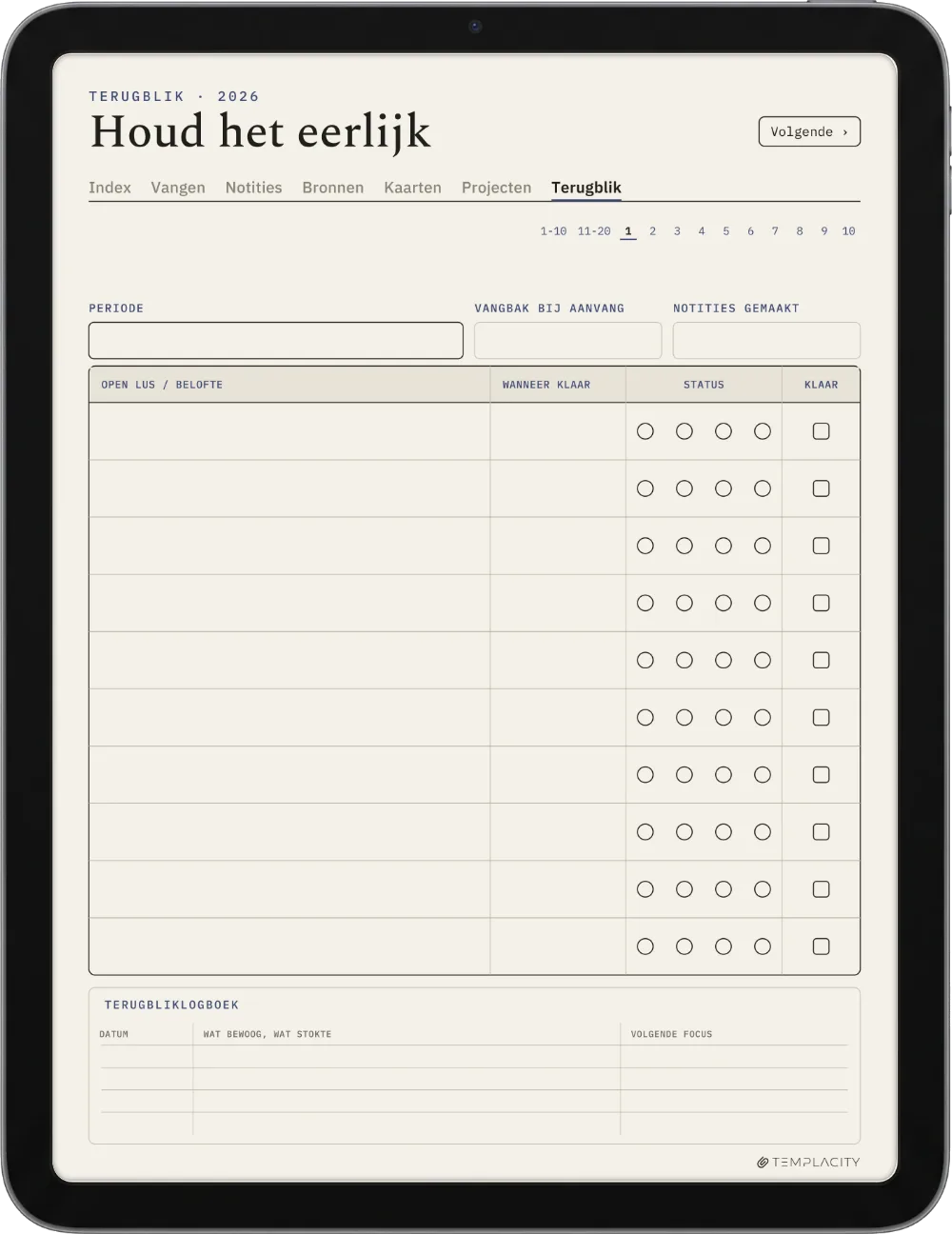 The Planner · Zettelkasten iPad pagina 5