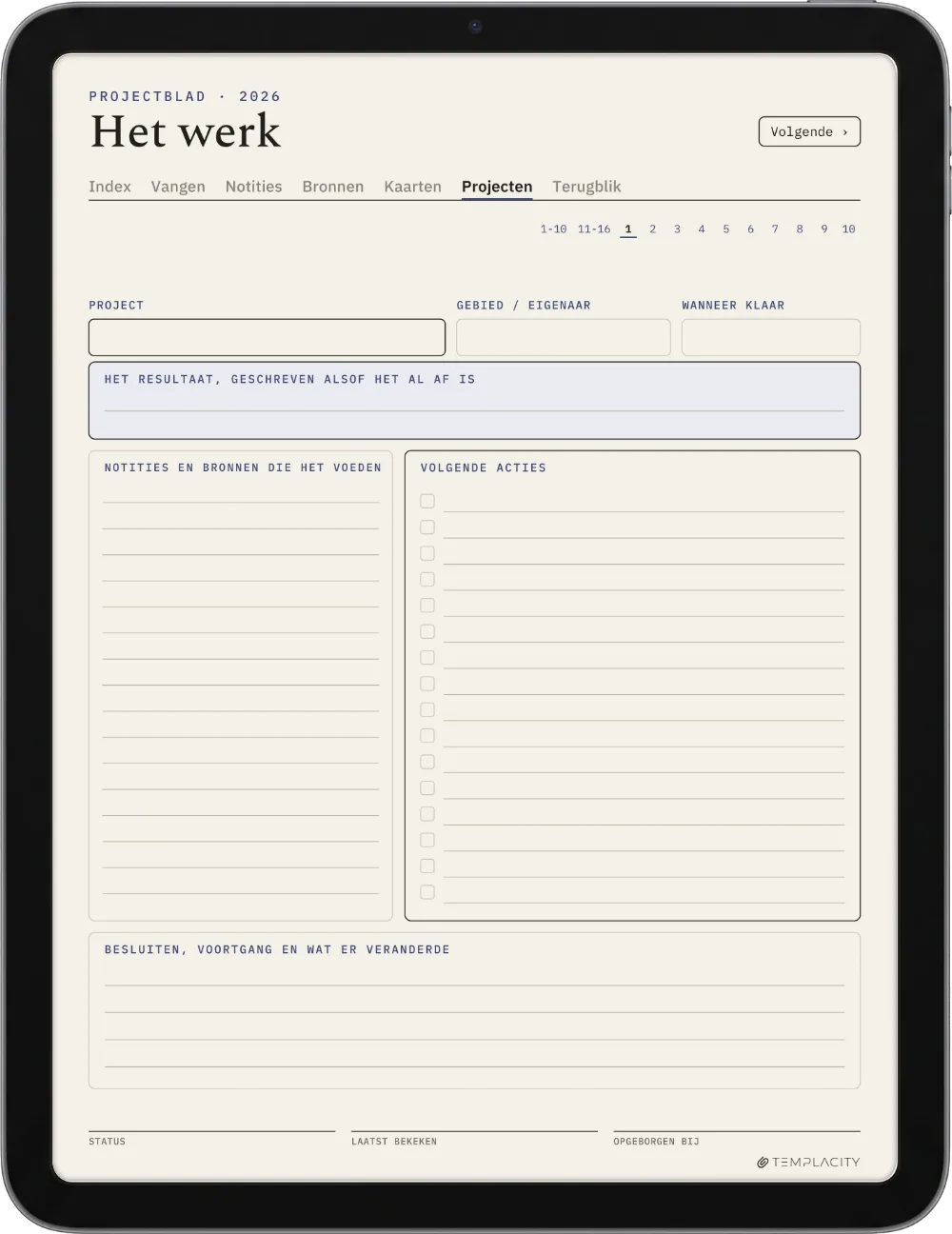 The Planner · Zettelkasten iPad pagina 4