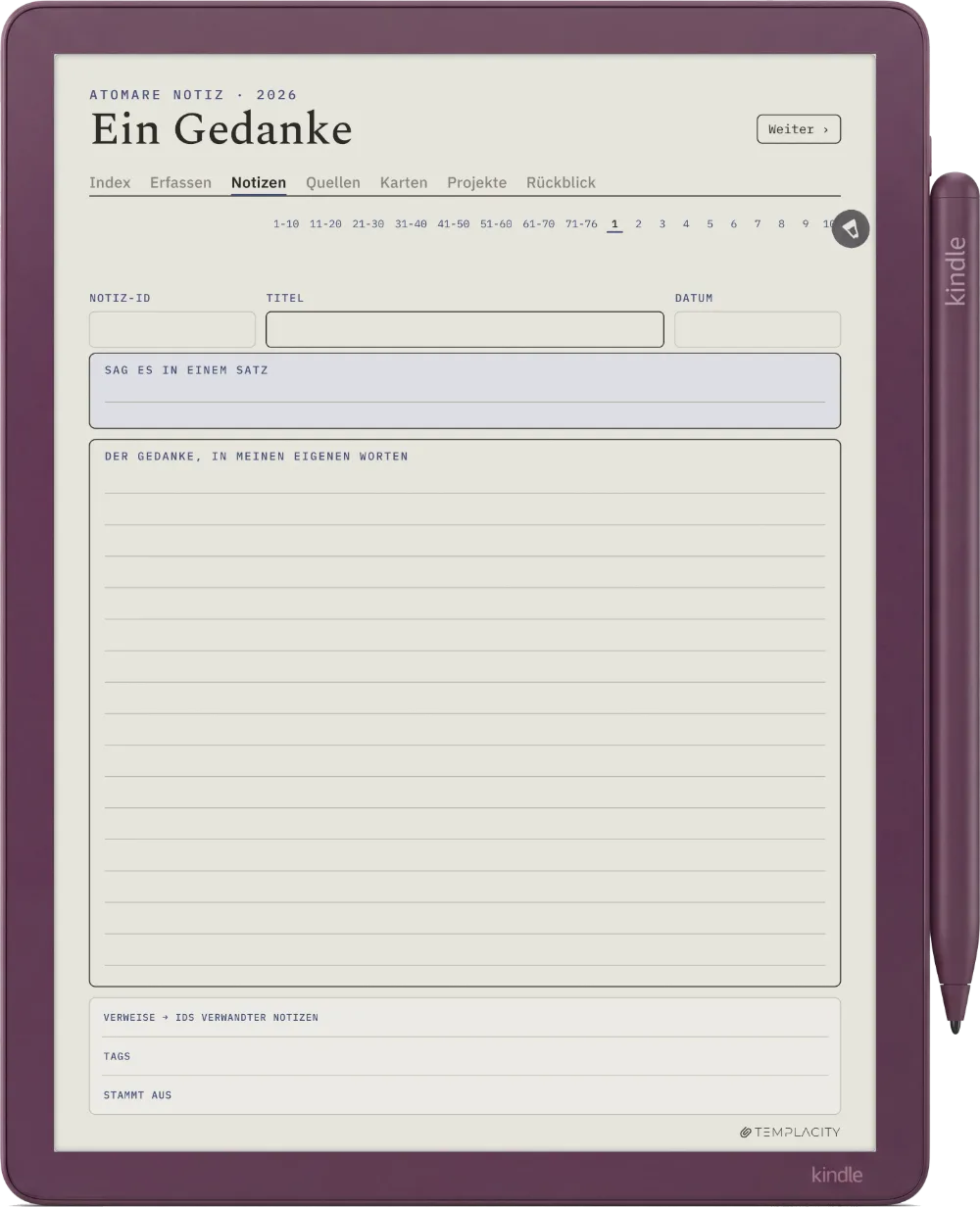 Der Planer: Die atomare Notiz
