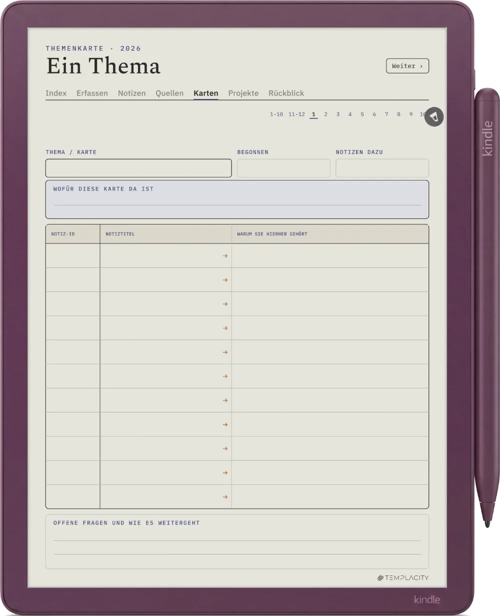 The Planner · Zettelkasten Kindle Scribe Colorsoft Seite 3