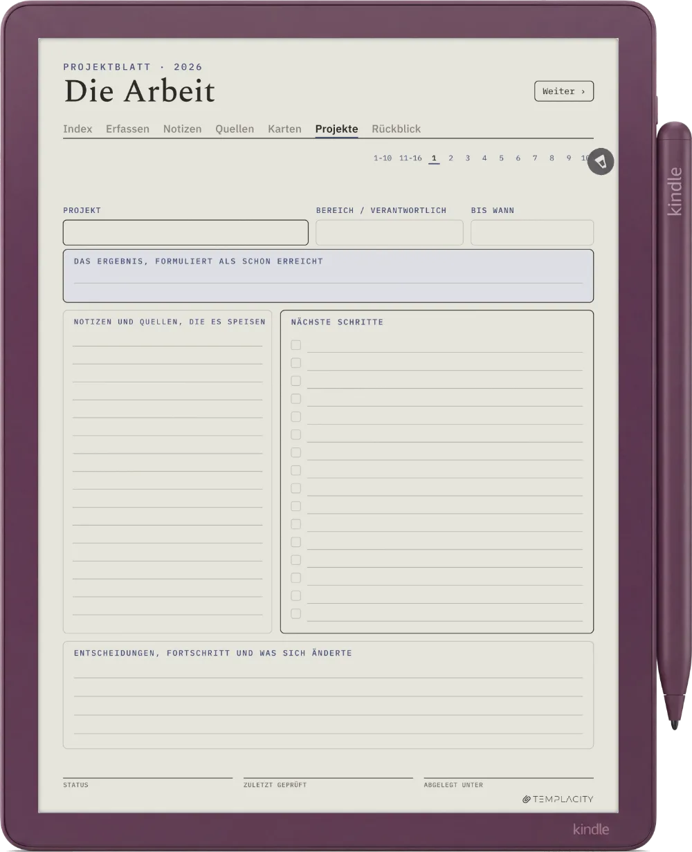 The Planner · Zettelkasten Kindle Scribe Colorsoft Seite 4