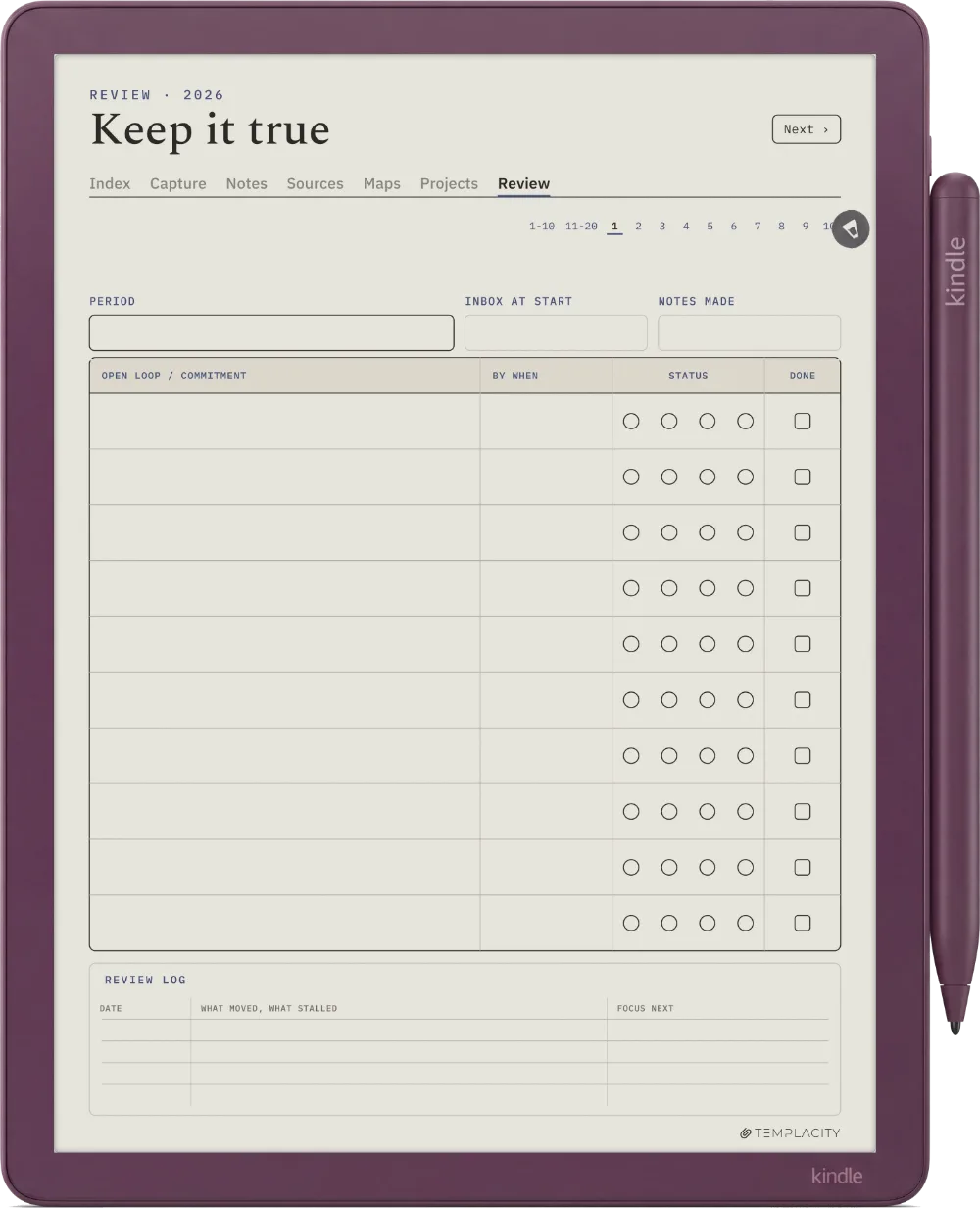 The Planner · Zettelkasten Kindle Scribe Colorsoft page 5