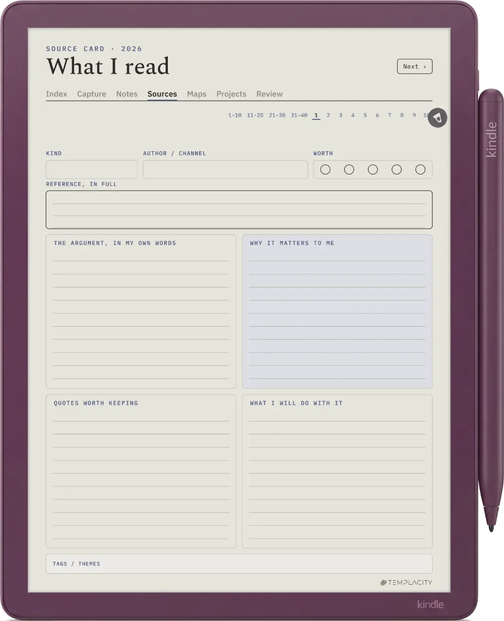 The Planner · Zettelkasten Kindle Scribe Colorsoft page 2