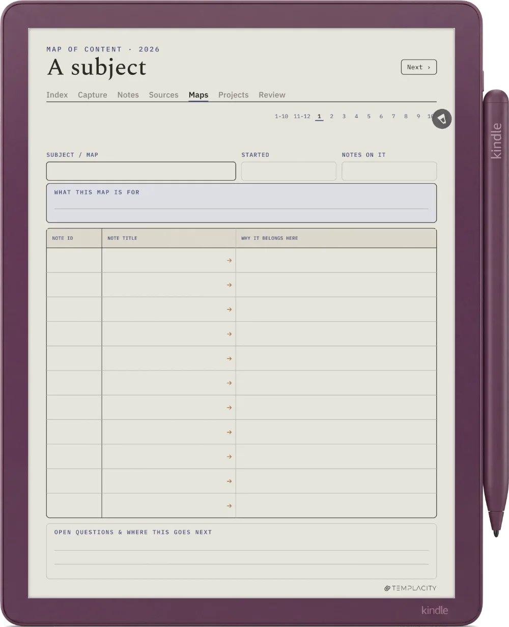 The Planner · Zettelkasten Kindle Scribe Colorsoft page 3