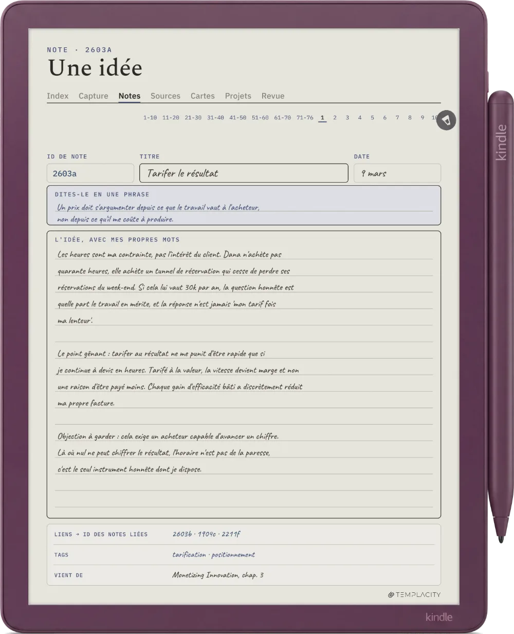 Le Planner sur la Kindle Scribe Colorsoft