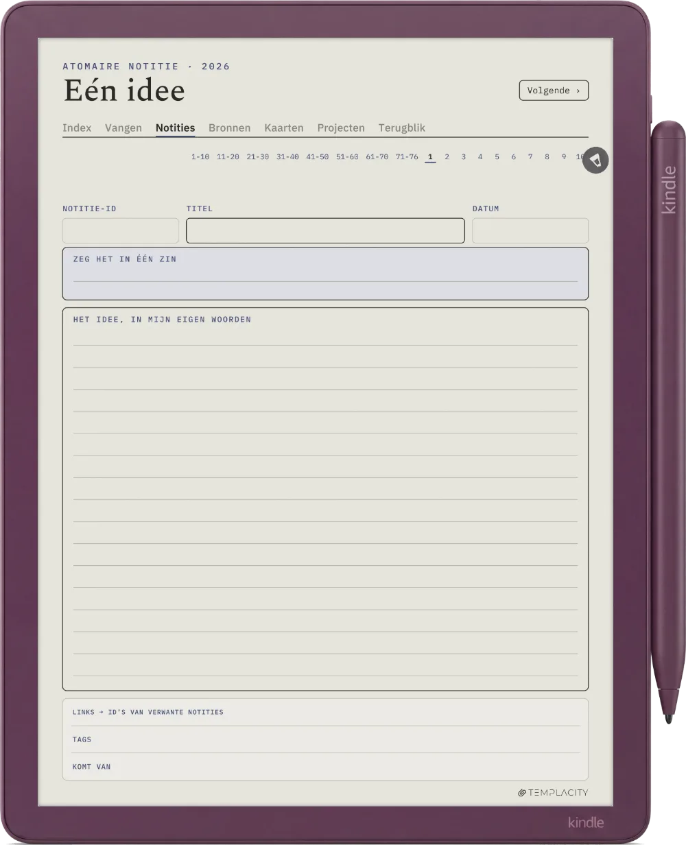 The Planner De atomaire notitie