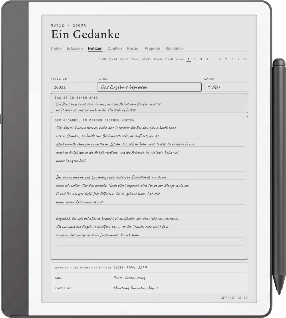 The Planner auf dem Kindle Scribe