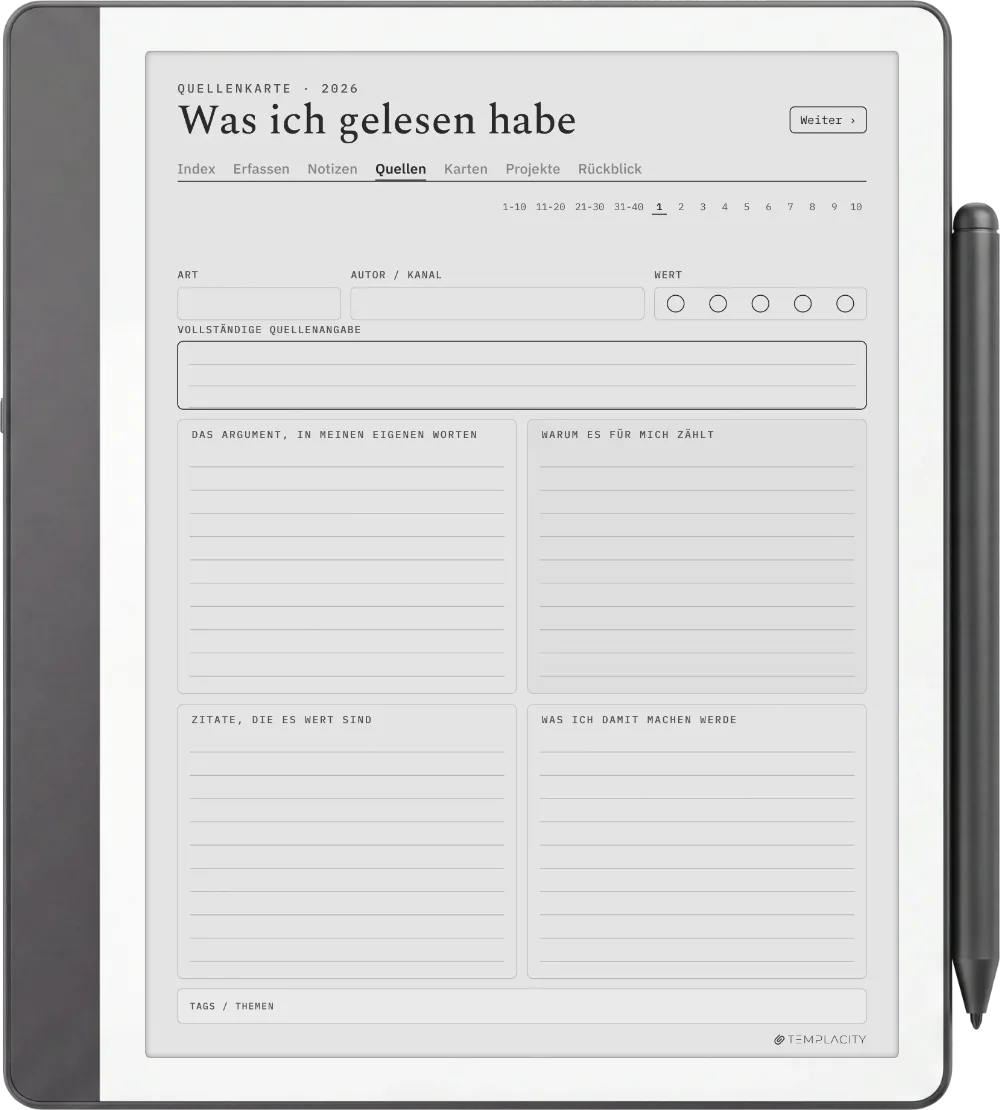 The Planner · Zettelkasten Kindle Scribe Seite 2