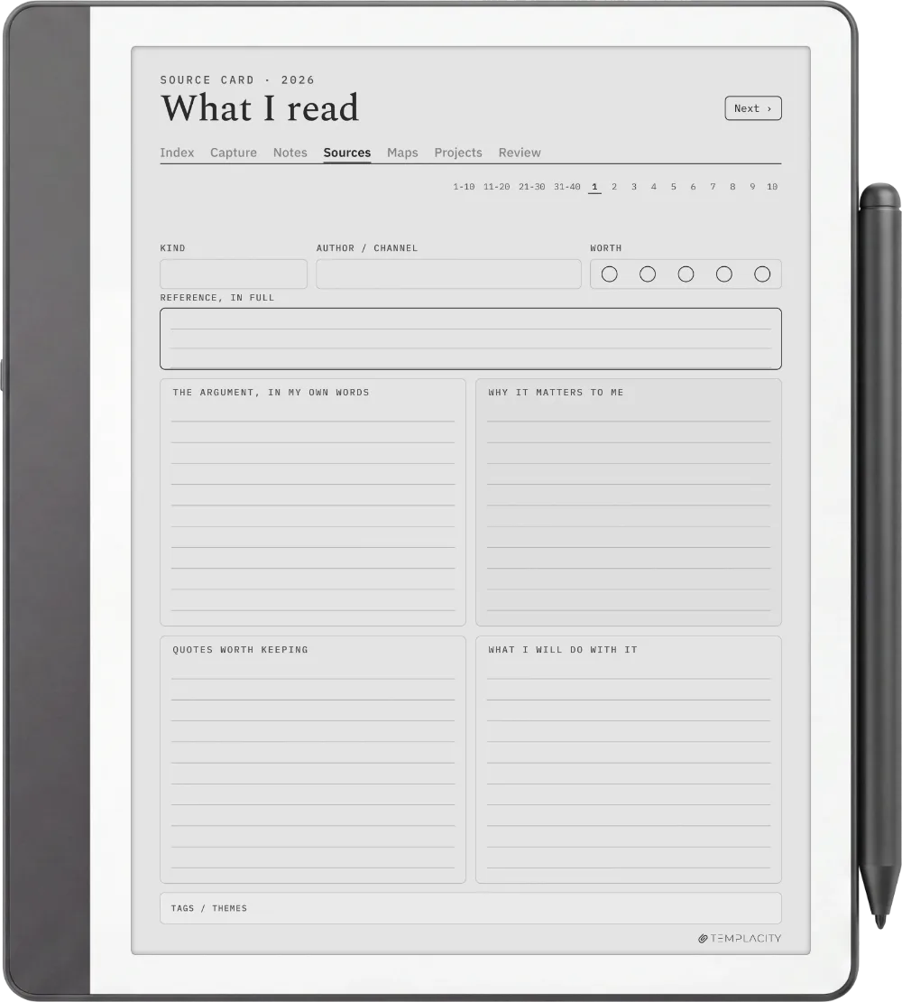 The Planner · Zettelkasten Kindle Scribe page 2