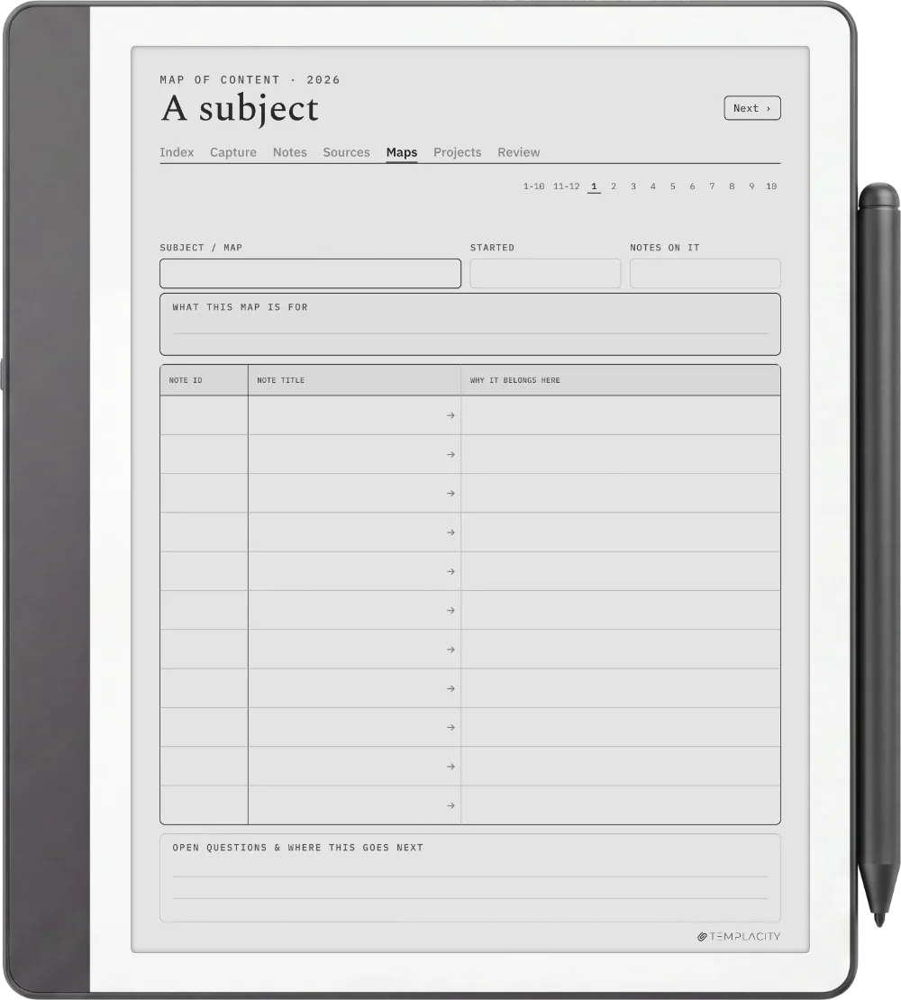 The Planner · Zettelkasten Kindle Scribe page 3