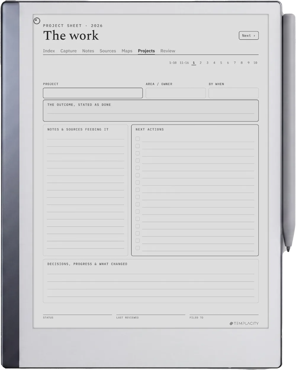 The Planner · Zettelkasten reMarkable 2 page 4