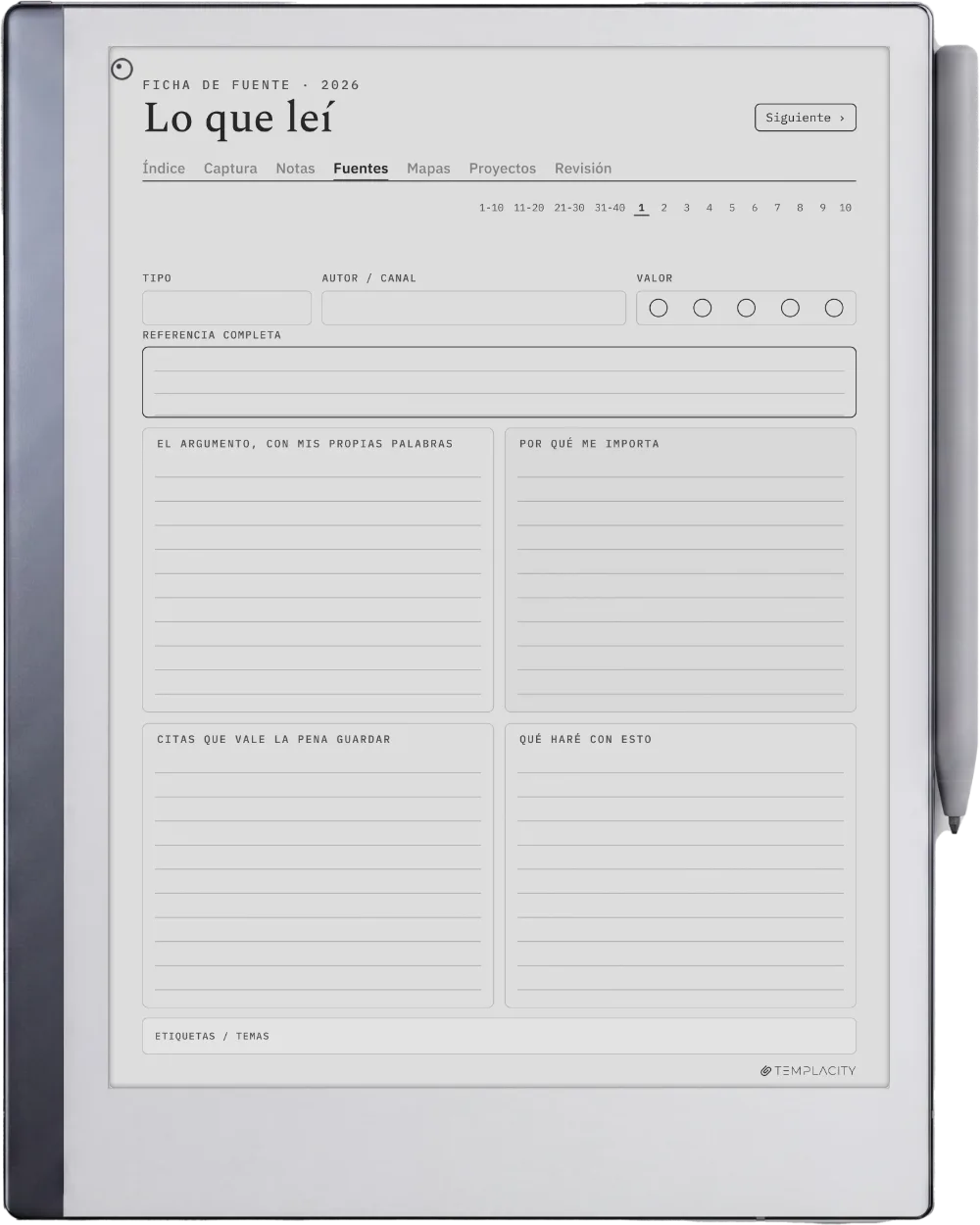 The Planner · Zettelkasten reMarkable 2 página 2
