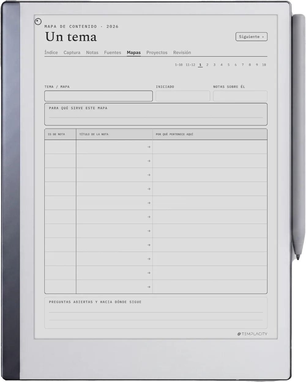 The Planner · Zettelkasten reMarkable 2 página 3