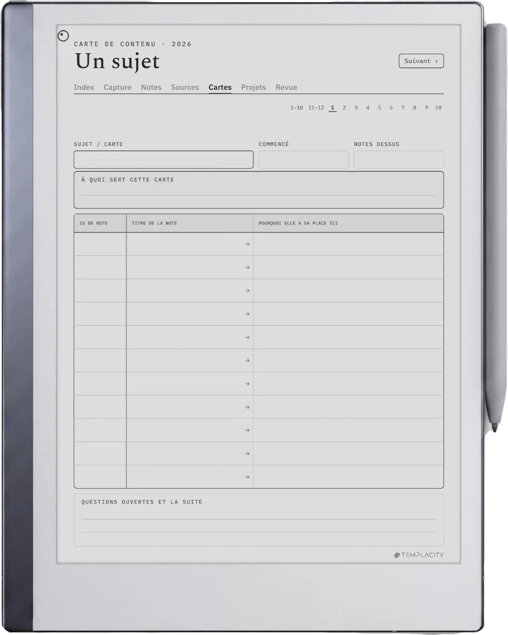 The Planner · Zettelkasten reMarkable 2 page 3