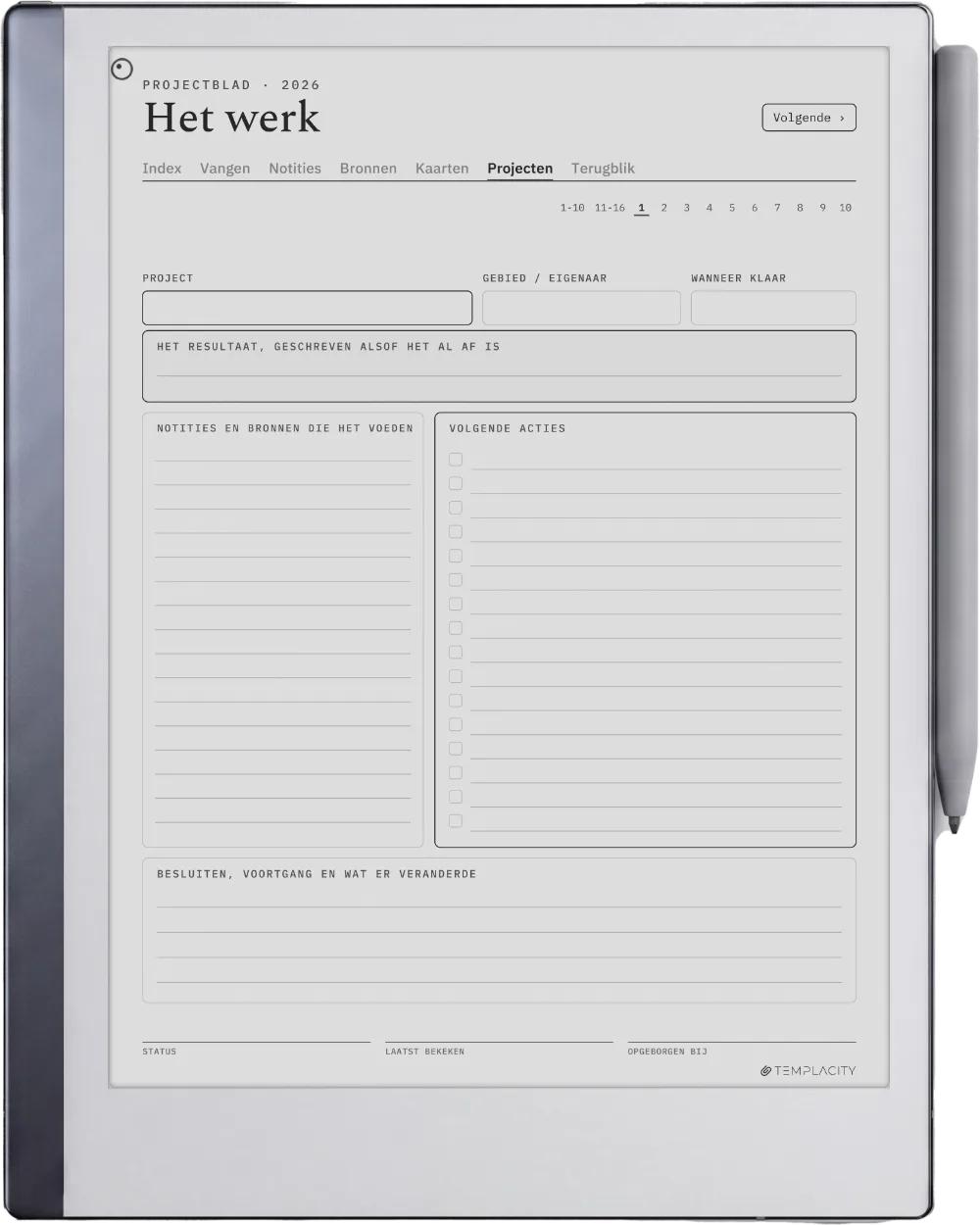 The Planner · Zettelkasten reMarkable 2 pagina 4