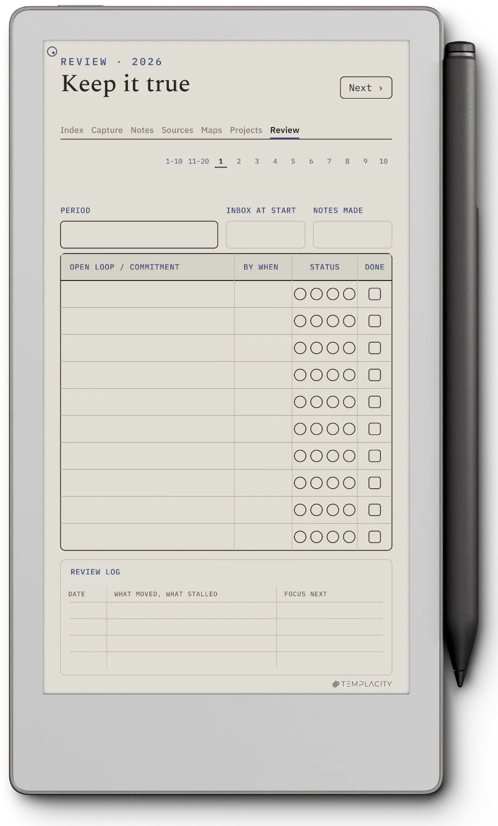 The Planner · Zettelkasten reMarkable Paper Pro Move page 5