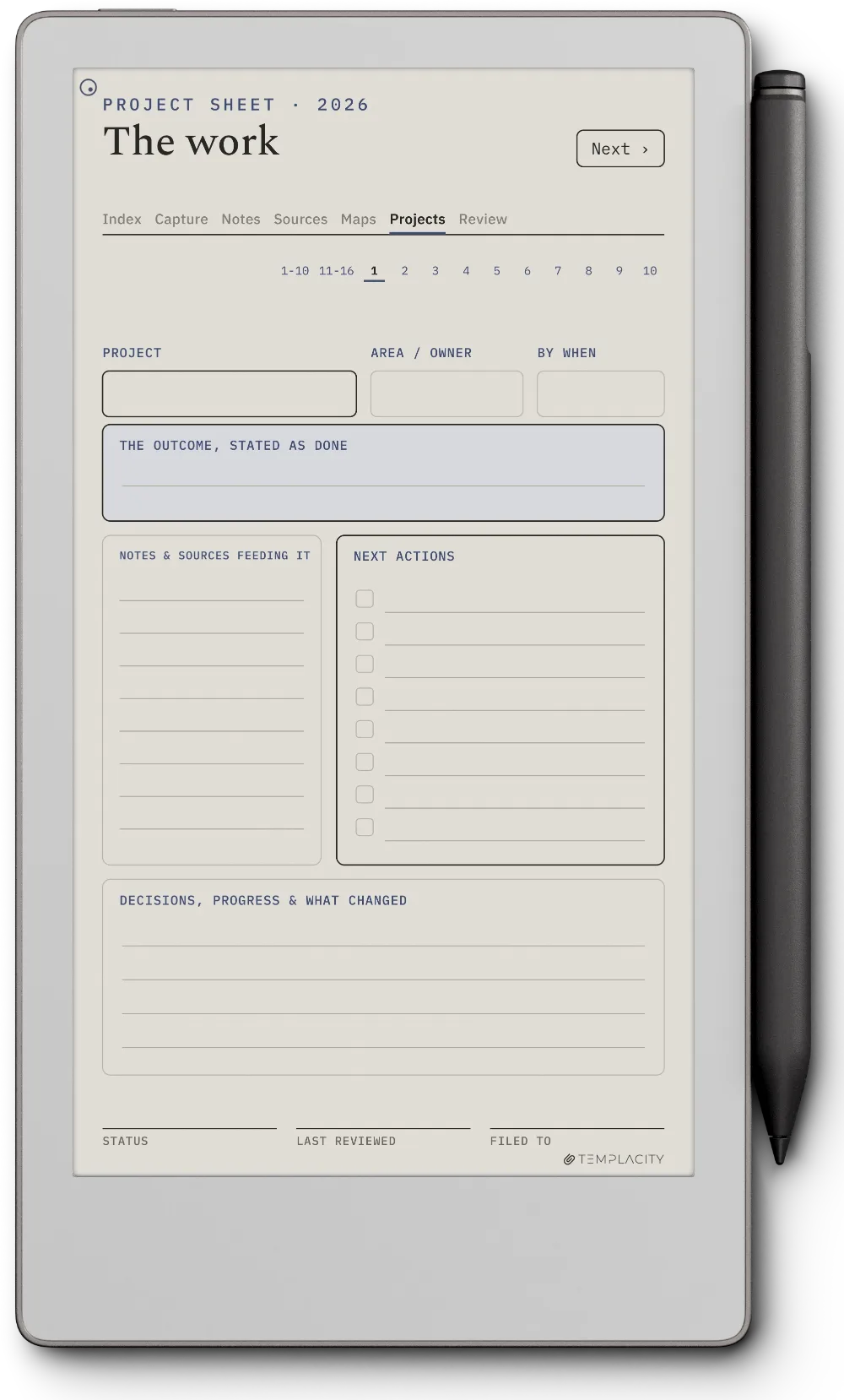 The Planner · Zettelkasten reMarkable Paper Pro Move page 4