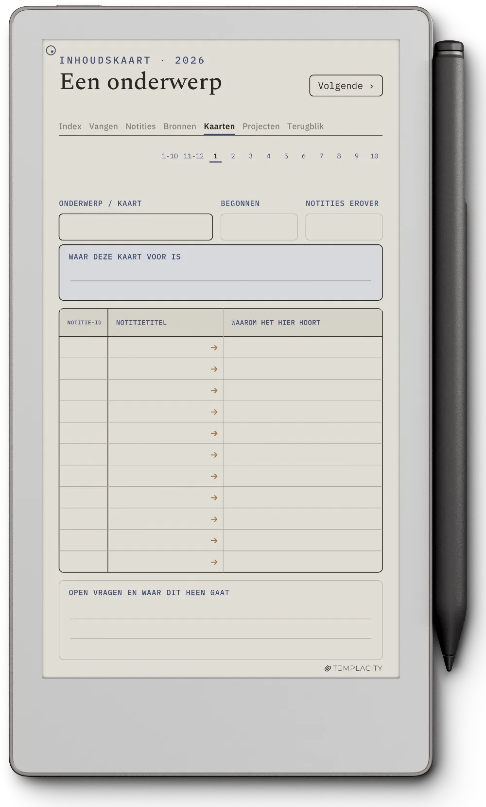 The Planner · Zettelkasten reMarkable Paper Pro Move pagina 3