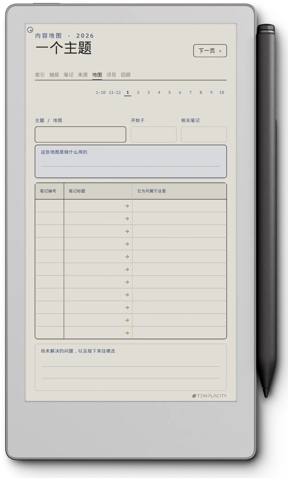 规划本 · Zettelkasten reMarkable Paper Pro Move 第 3 页