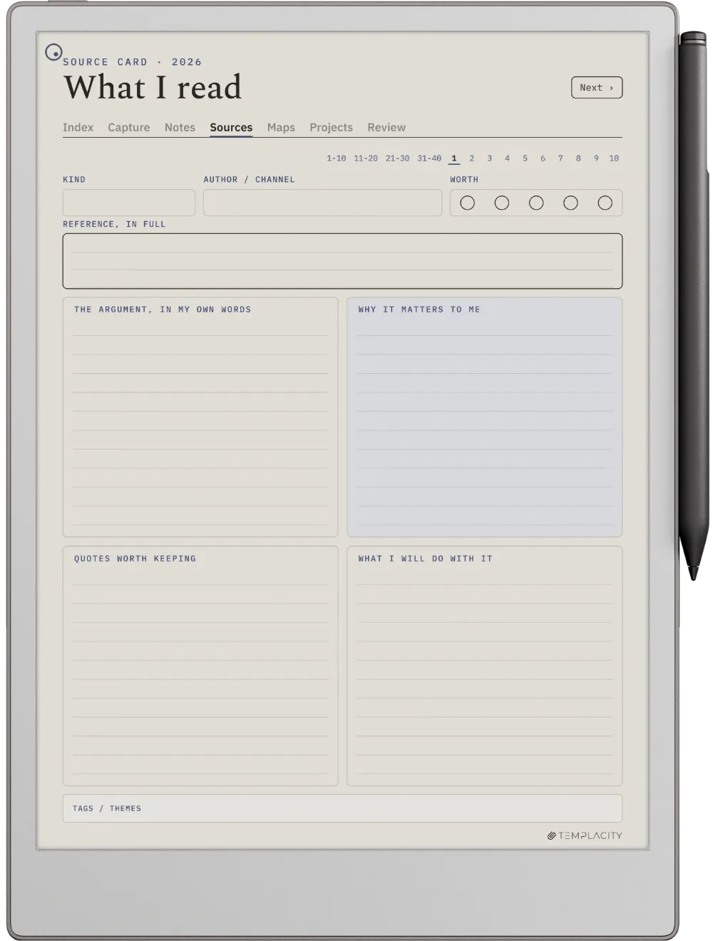 Zettelkasten System reMarkable Paper Pro page 2