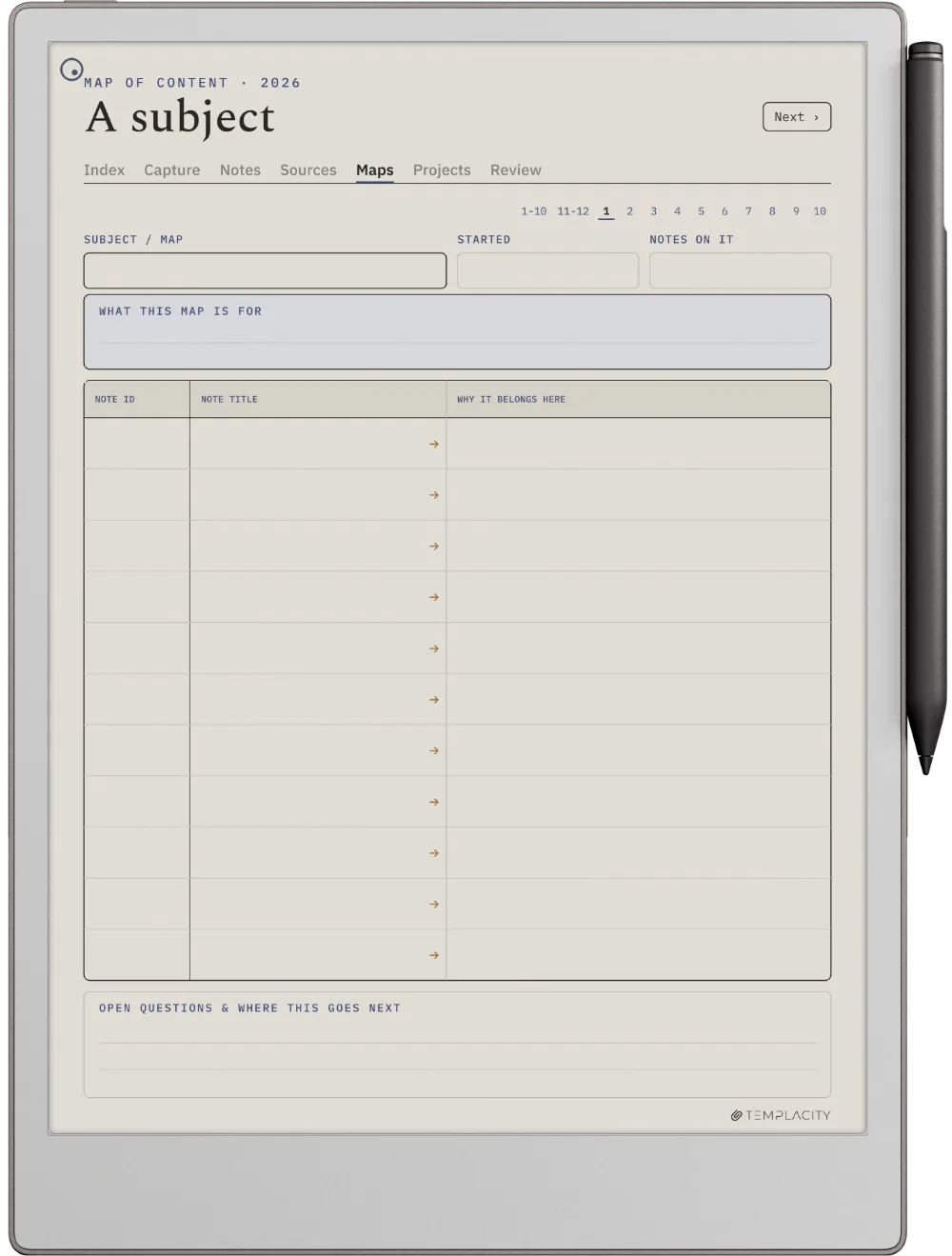 Zettelkasten System reMarkable Paper Pro page 3