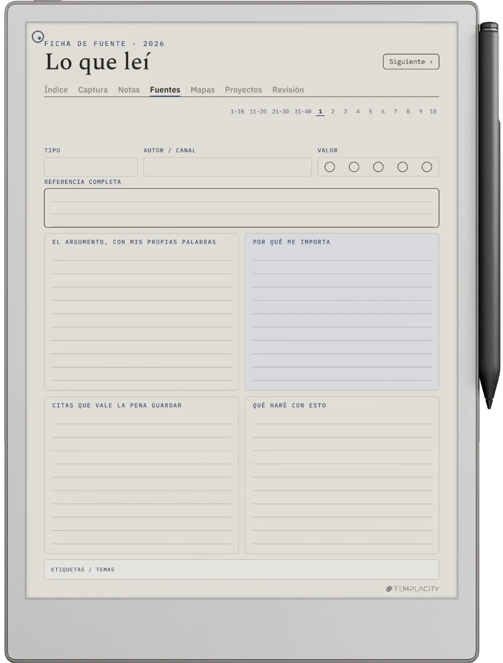 The Planner · Zettelkasten reMarkable Paper Pro página 2