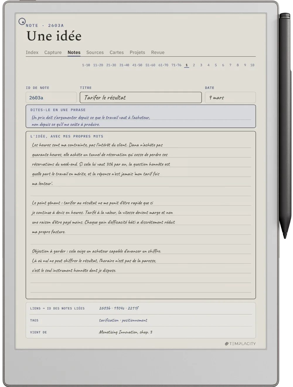Le Planner sur la reMarkable Paper Pro