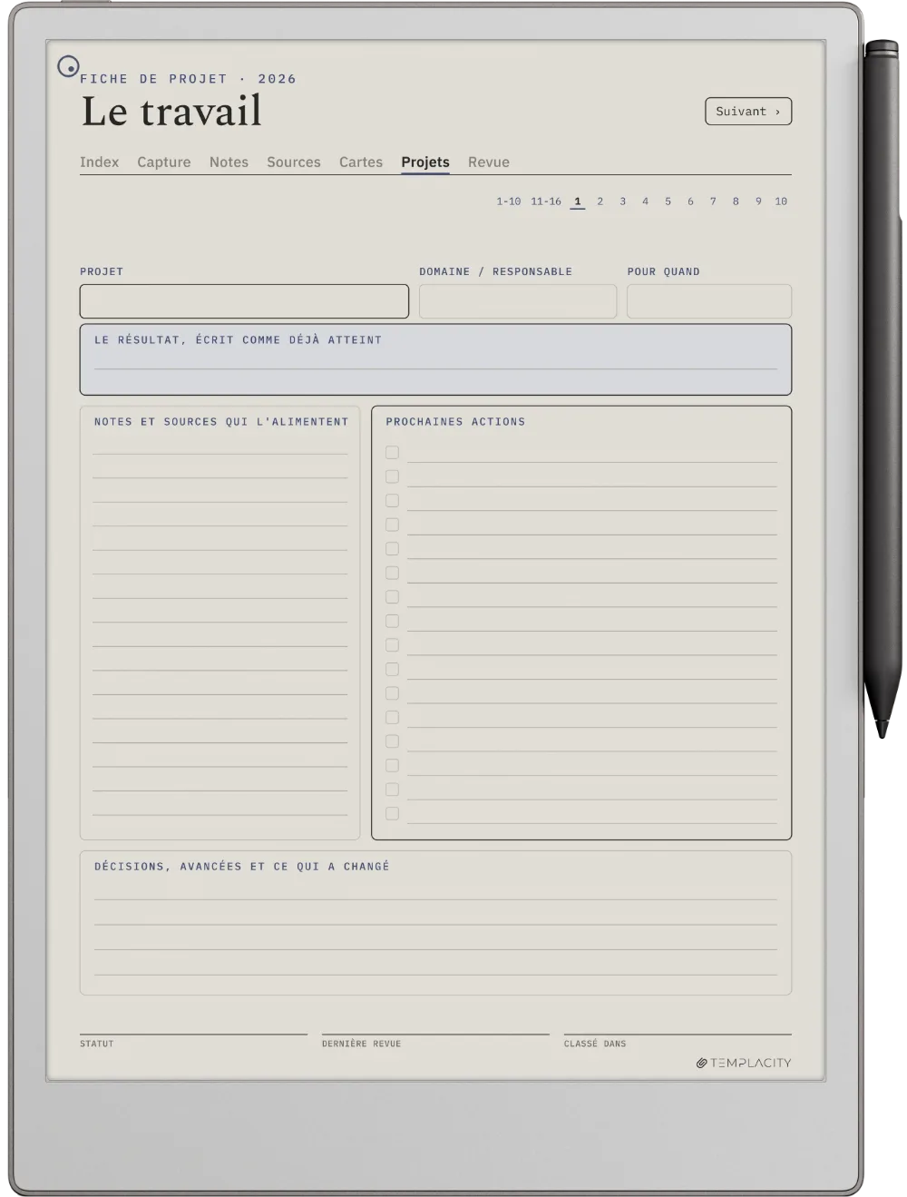 The Planner · Zettelkasten reMarkable Paper Pro page 4