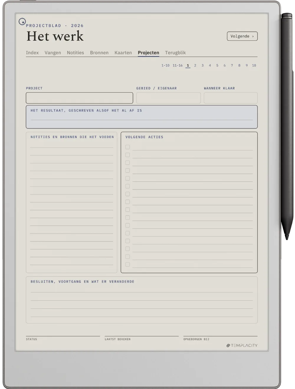 The Planner · Zettelkasten reMarkable Paper Pro pagina 4
