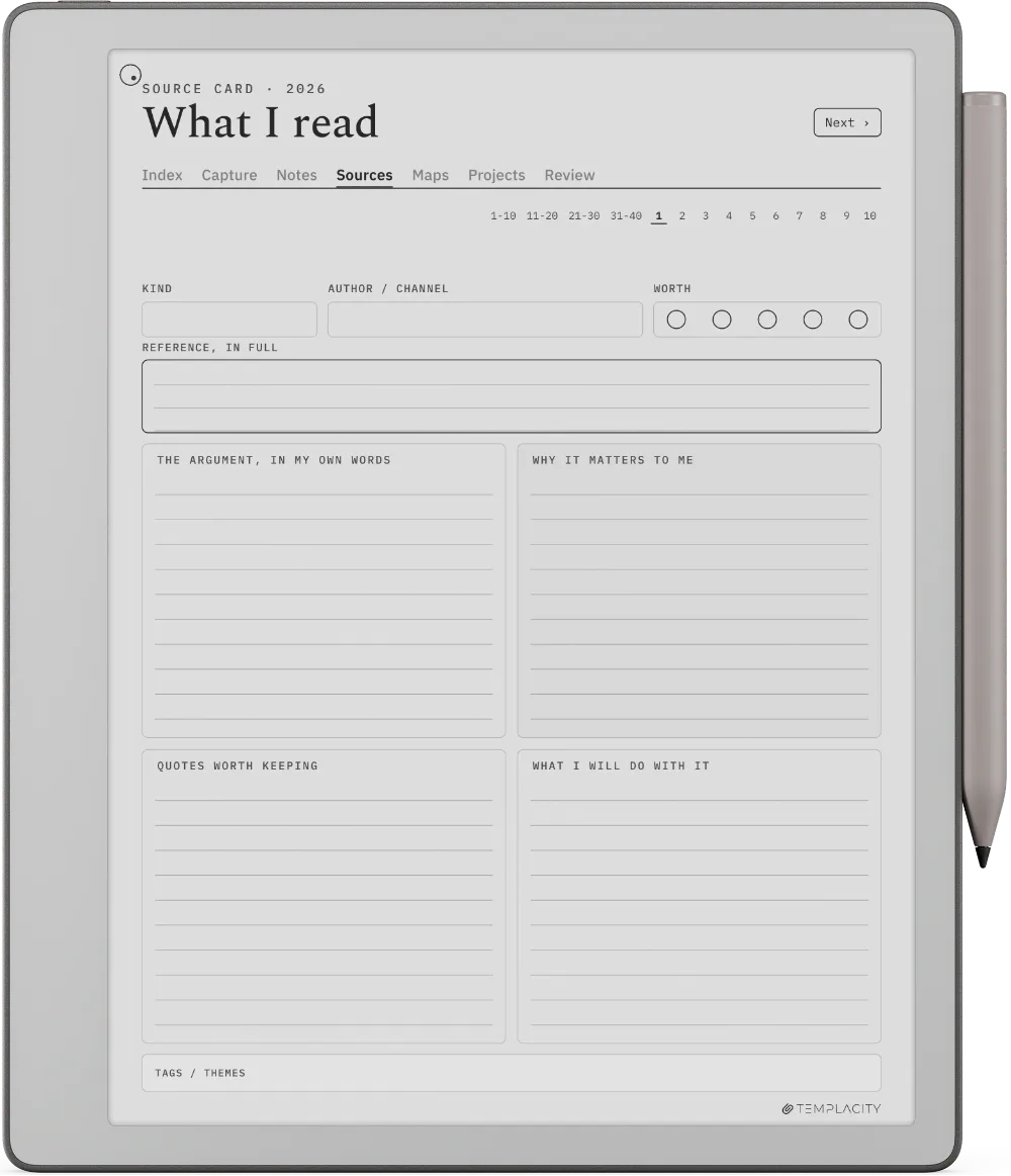The Planner · Zettelkasten reMarkable Paper Pure page 2