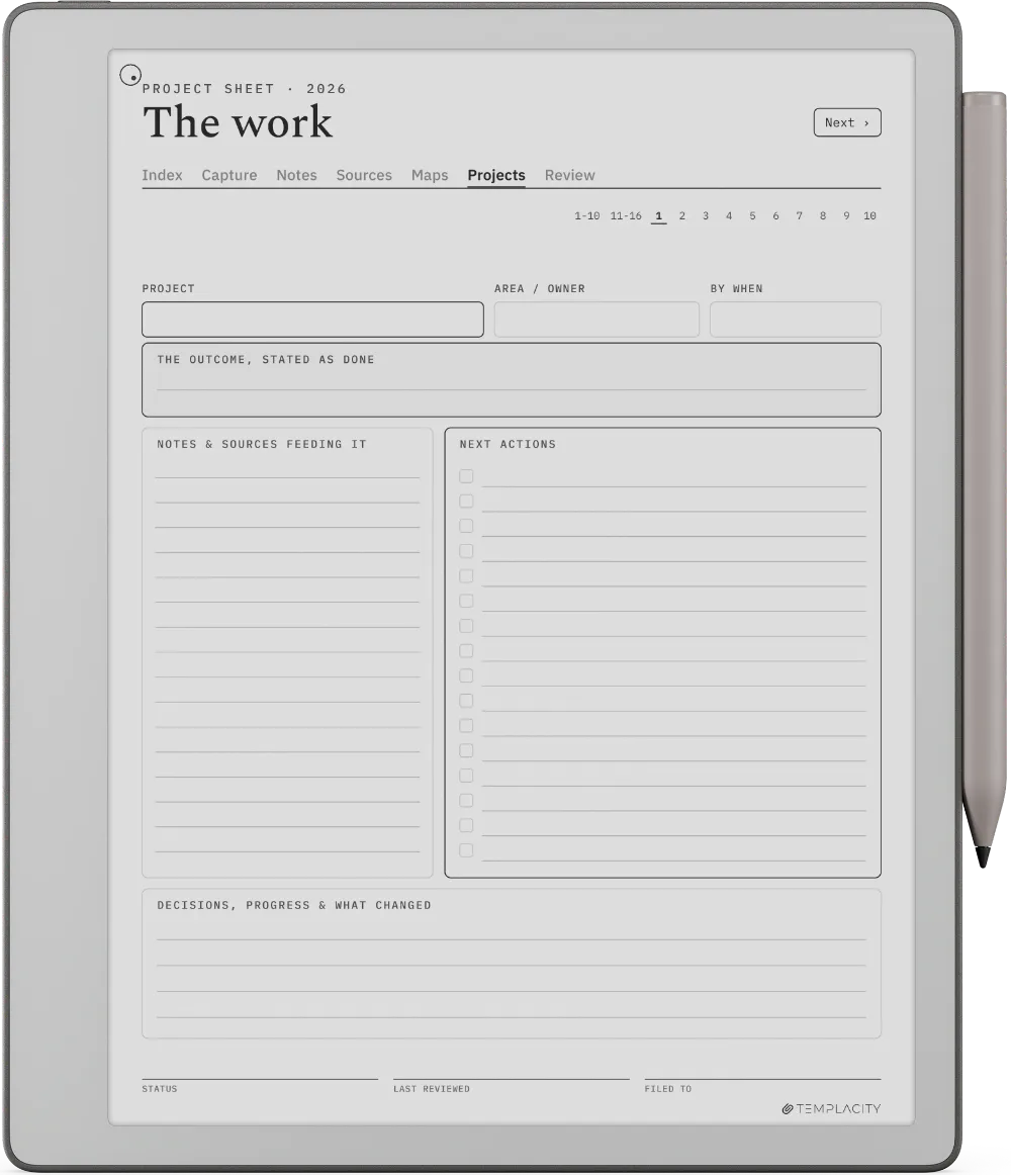 The Planner · Zettelkasten reMarkable Paper Pure page 4