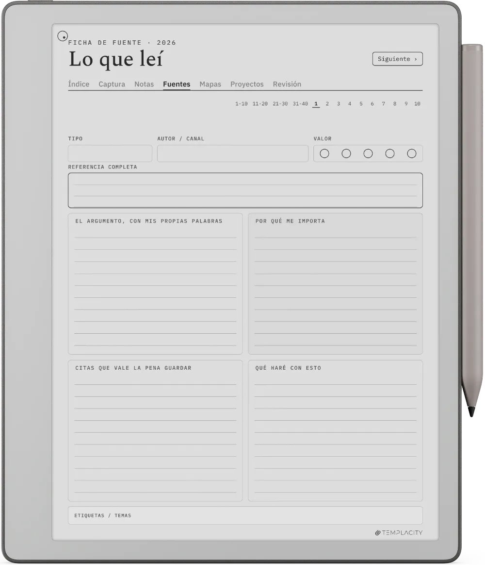 The Planner · Zettelkasten reMarkable Paper Pure página 2
