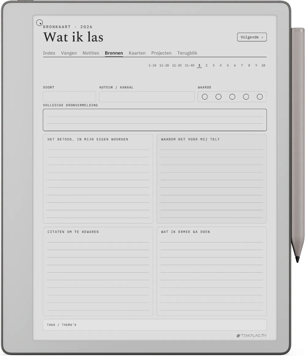The Planner · Zettelkasten reMarkable Paper Pure pagina 2