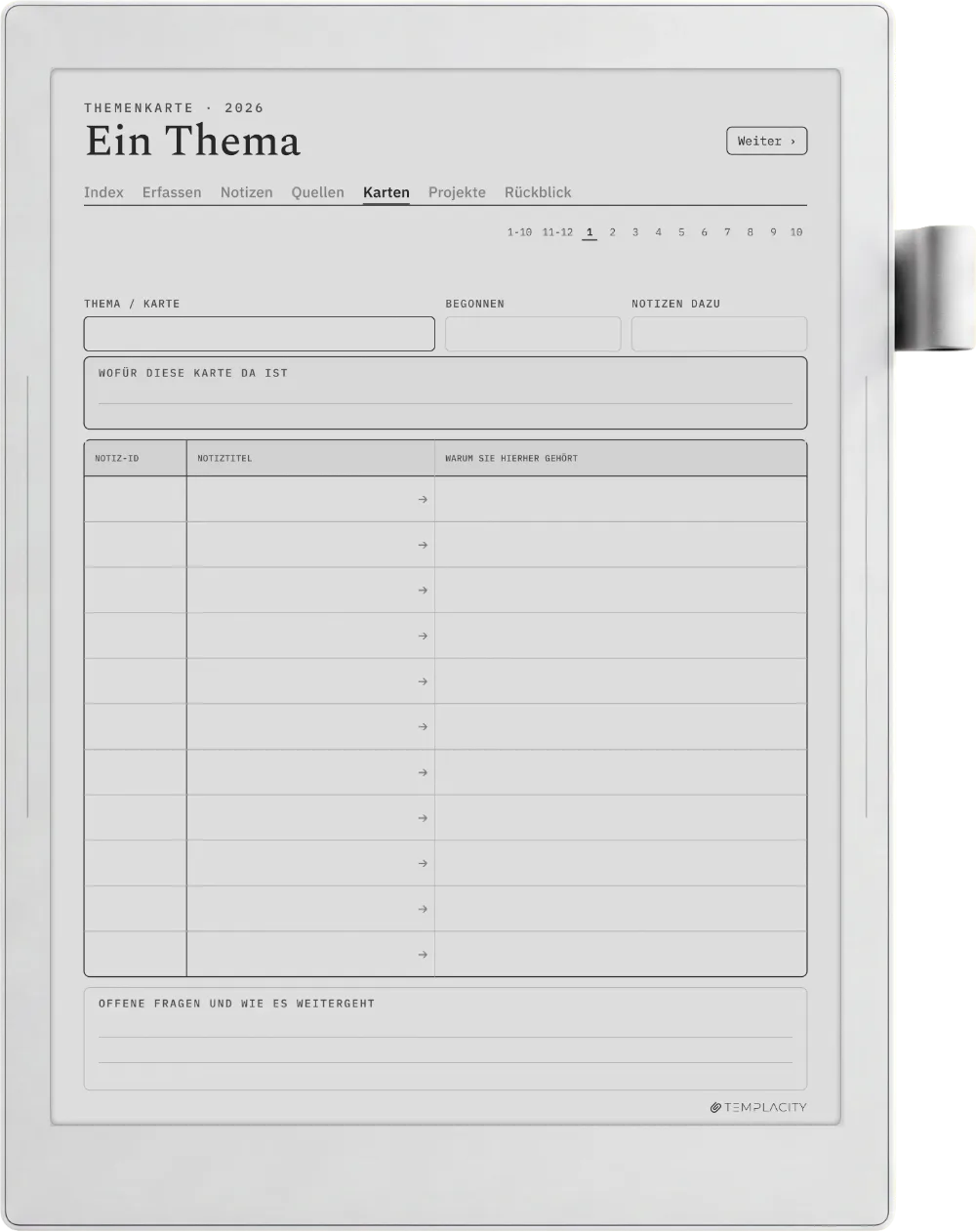 The Planner · Zettelkasten Supernote Manta Seite 3